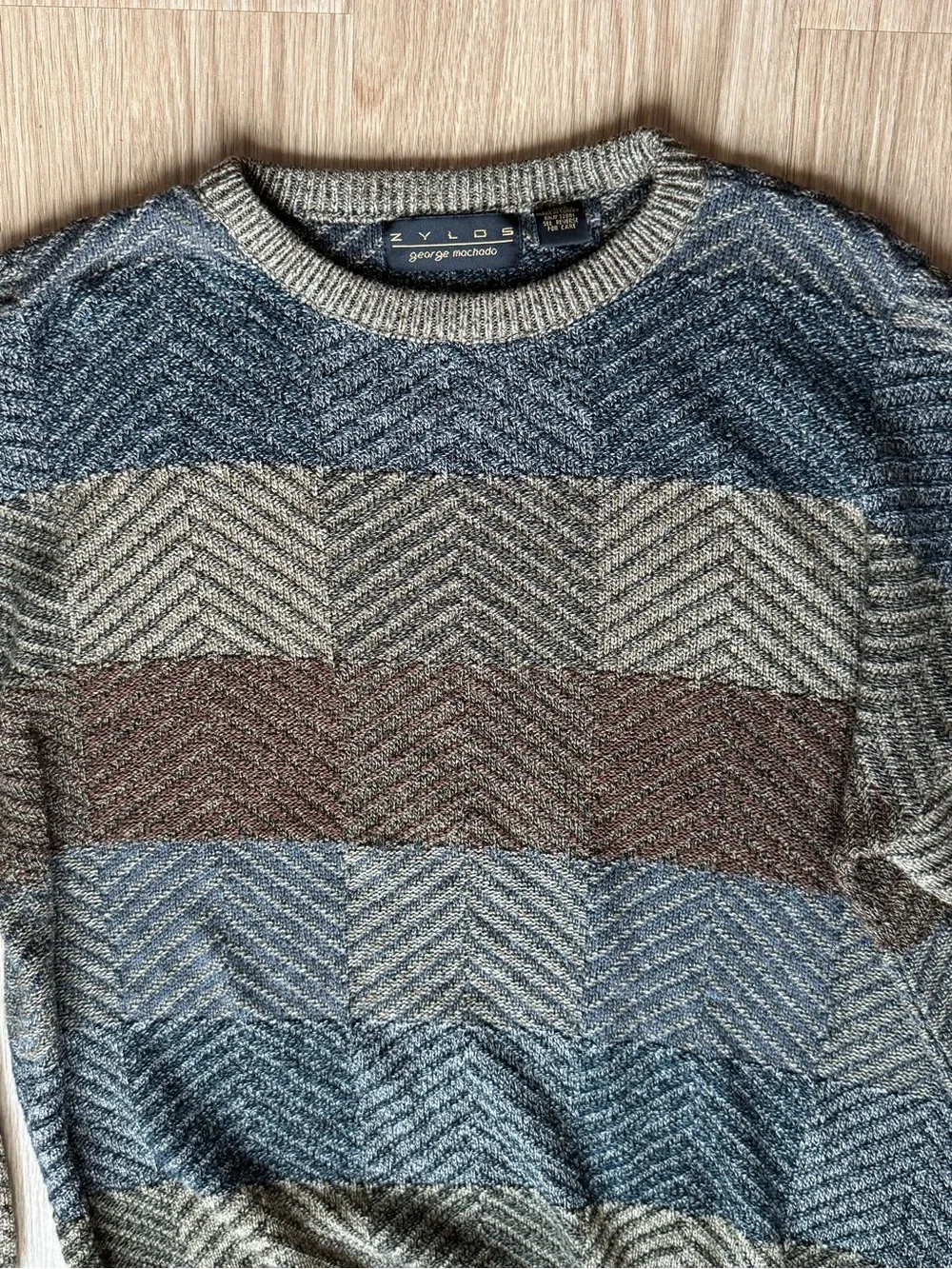 Zylos George Machado Coogi Style Sweater Men's Vintage‎ Crew Neck
